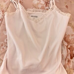 Hollister Cream Lace-Trim Cami
